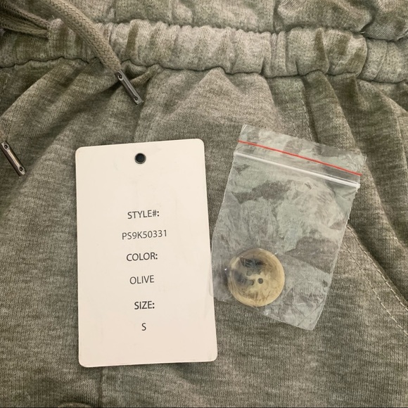 NWT PINK ROSE Olive Green Overall Sleeveless Romper Small - Picture 11 of 14